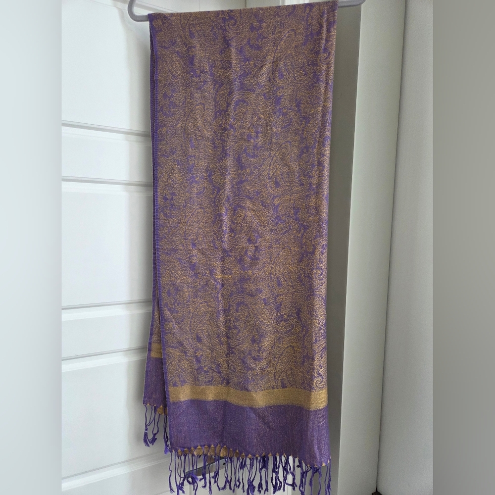 Pashmina‎ Purple and Gold Scarf